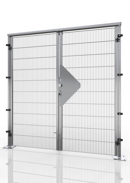 Zweiflügelige Drehtür für Gittertrennwand ECONFENCE® BASIC LINE ZINK TS01 1900X2000MM