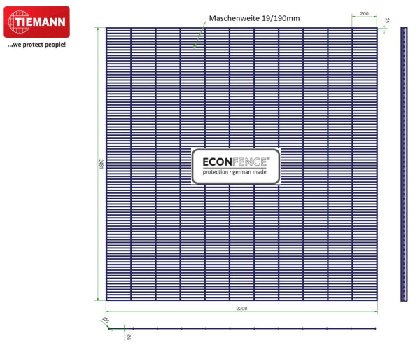 SCHUTZGITTER ECONFENCE® MEDIUM LINE 2500x2200MM - RAL 1023